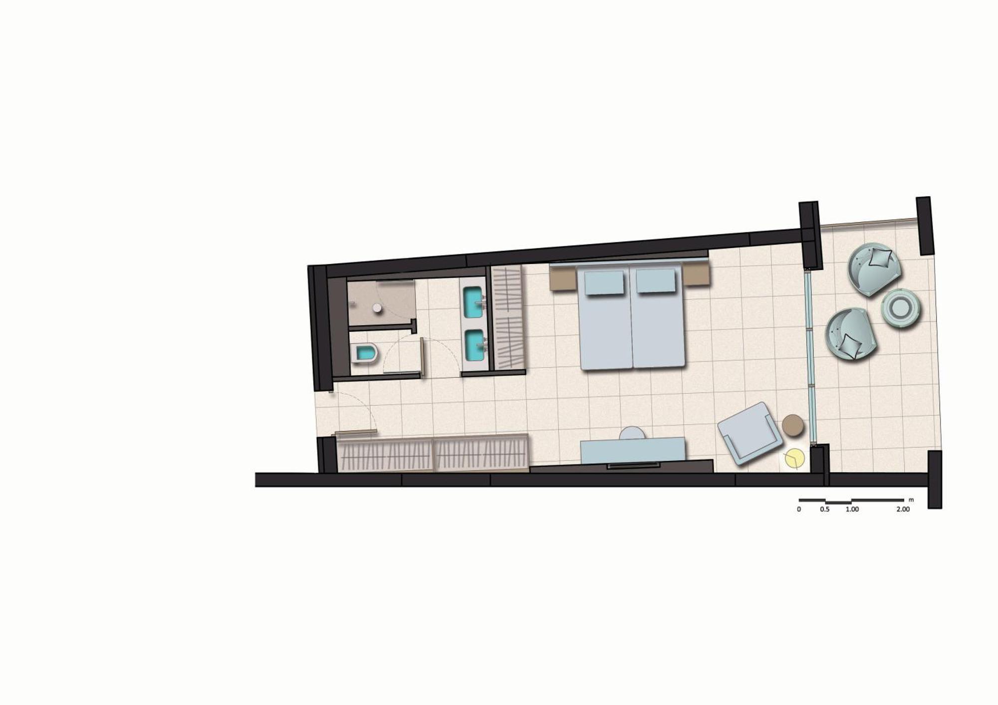 Miraggio Thermal Spa Resort Paliouri Room photo Floorplan of a typical studio apartment